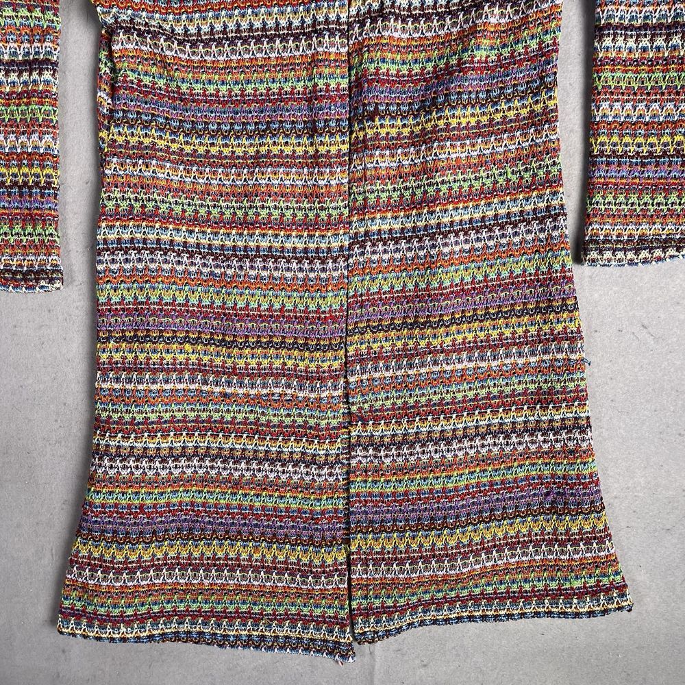VTG Pretty Girl USA Handmade Feel Loose Knit Crochet Cover‎ Up Cardigan XL Boho - Picture 4 of 11